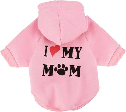 Dog Hoodie 2Pcs Pet Clothes Cat Dogs Sweatshirts Sweater Apparel Cute Printed Hooded Outfit Coat Jacket